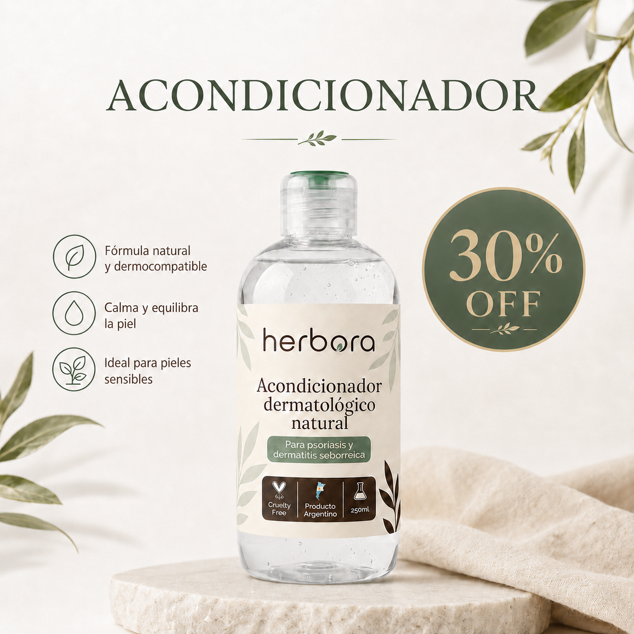 Herbora | Acondicionador dermatológico natural