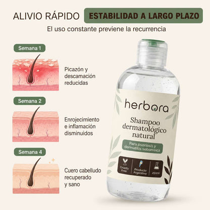 Herbora | Shampoo para la caspa, psoriasis capilar y dermatitis seborreica