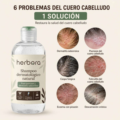 Herbora | Shampoo para la caspa, psoriasis capilar y dermatitis seborreica